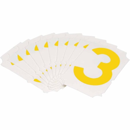 Brady Quik-Align 5060 Series Polyester 2 in Lbl Legend: 3 Yellow 10PK 5060P-3
